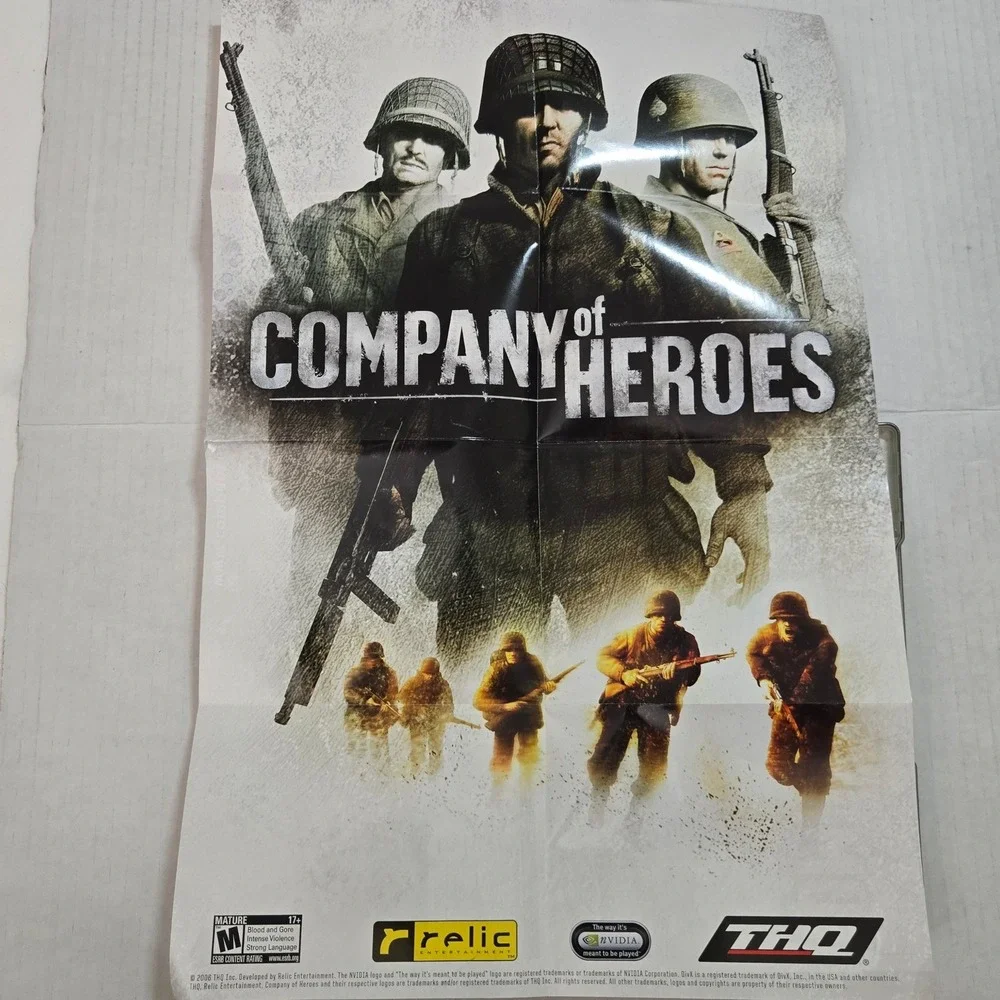 Vintage Company of Heroes PC Game Steelbook Collectors Edition 2006 Map Poster